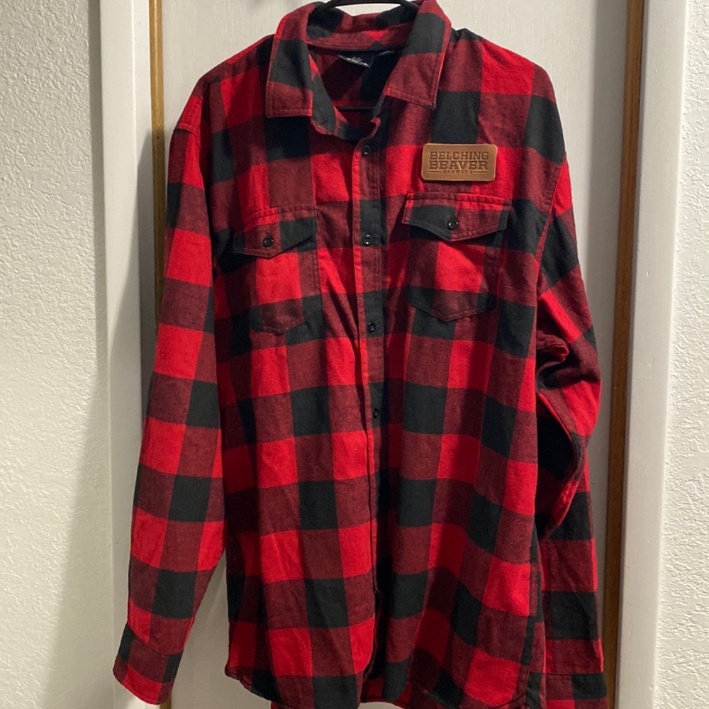 New , never worn belching beaver brewery flannel